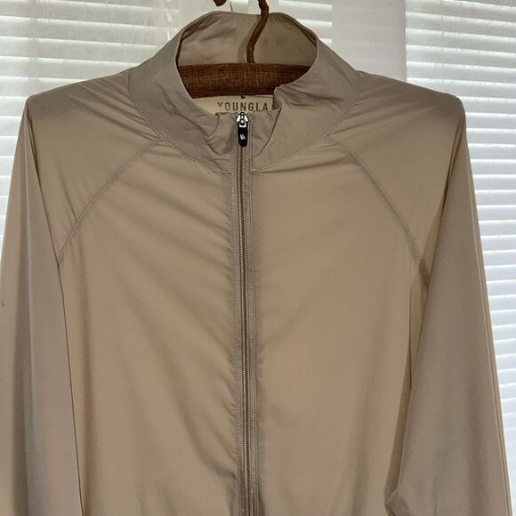 YOUNGLA XL Men’s Cream Light Wind Runner Windbreaker Full Zip Jacket - Picture 4 of 16